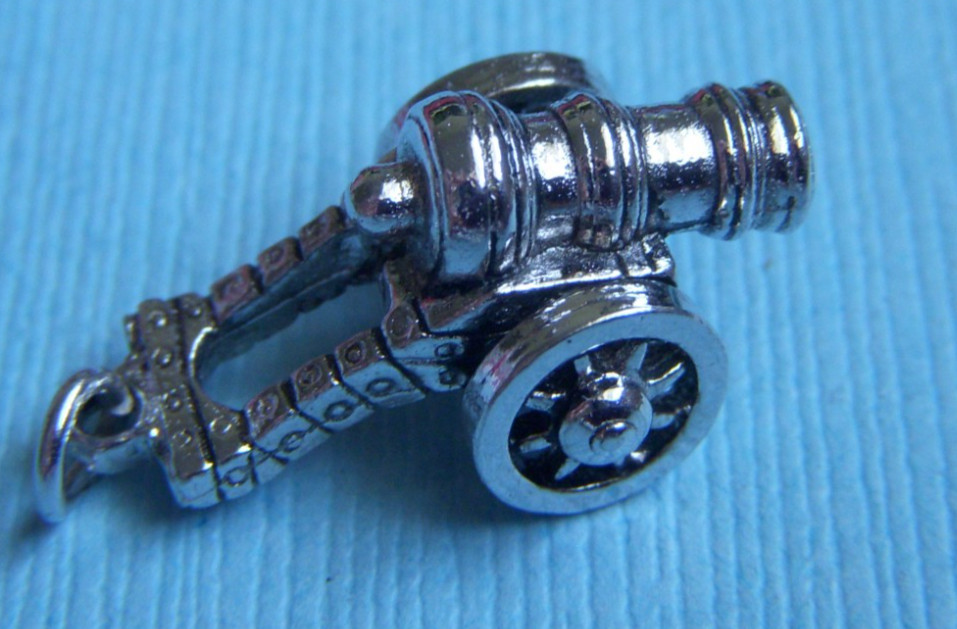 Vintage Kinney cannon silver tone charm