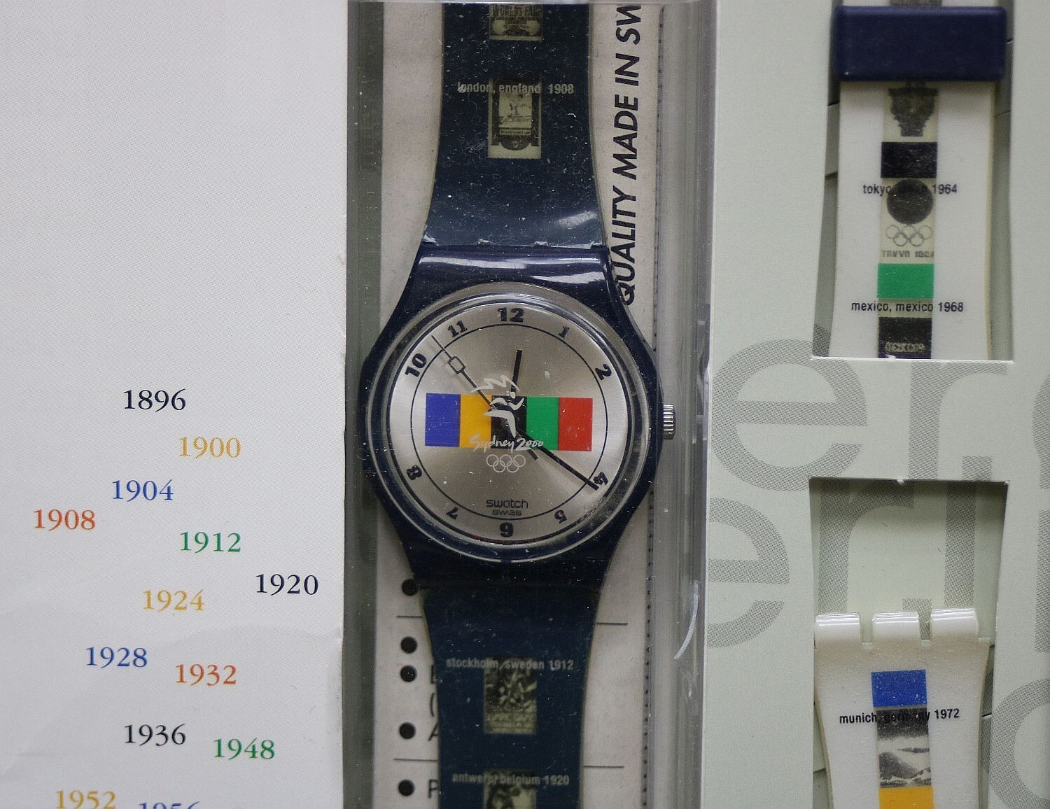 2000 Swatch Watch PACK 104 YEARS SPECIAL PACKAGING 2000 SYDNEY OLYMPICS #667 D-1