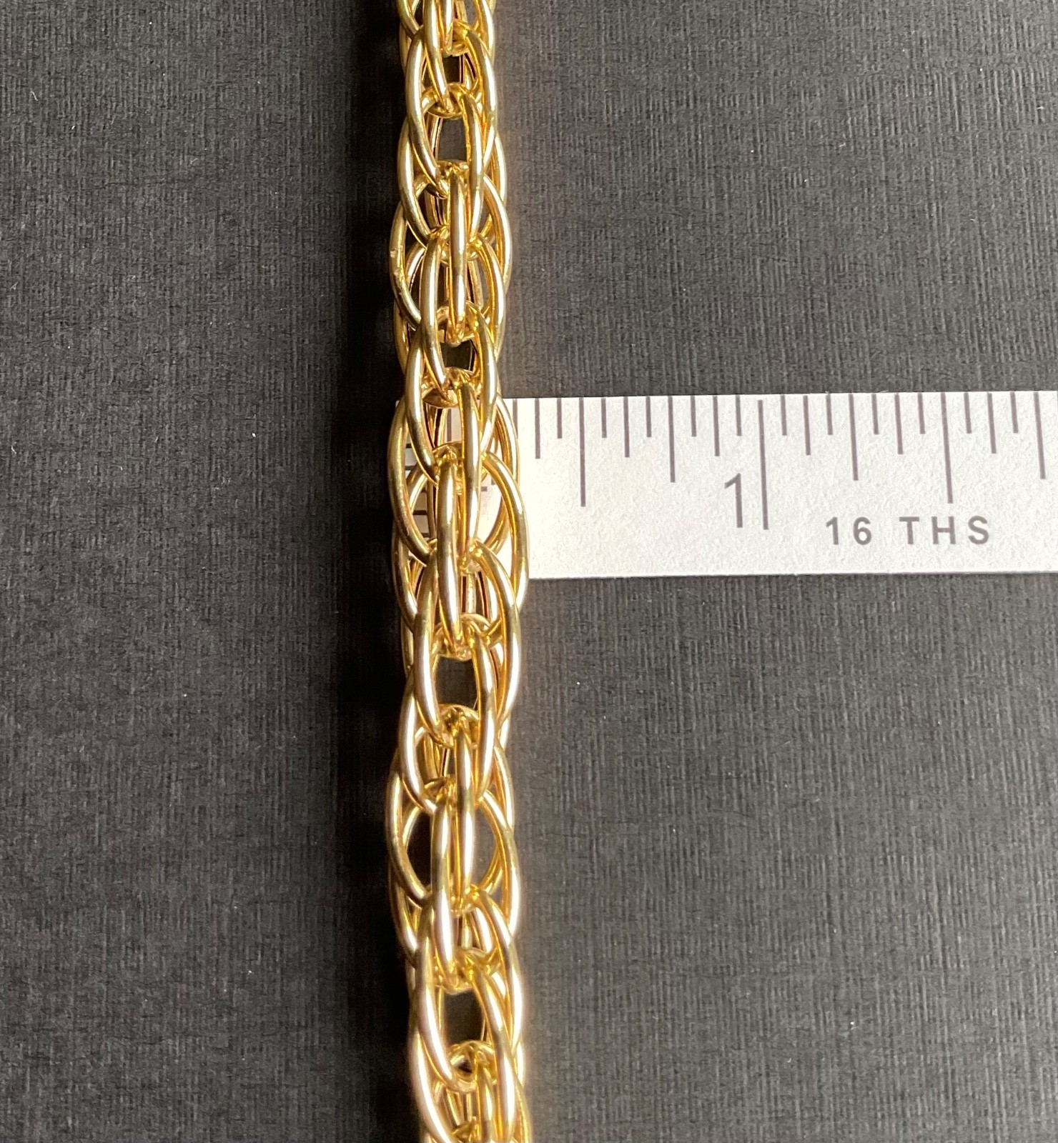 14K Hollow Yellow Gold Thick Chain Necklace, 17″ Length, 15g, 1/2 oz