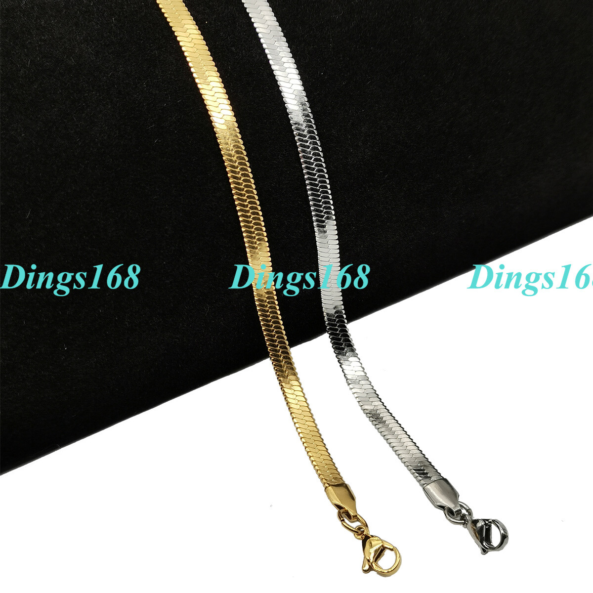 18K Gold Filled Tarnish-Free Herringbone Chain Necklace #Multiple LENGTH/Width