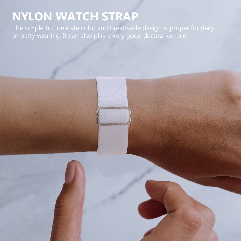 3Pcs Reusable Nylon Watchband Adjustable Strap for Smartwatch Assorted Colors