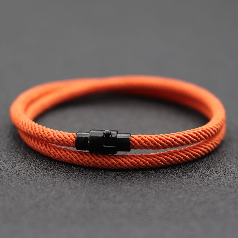 Men’s Rope Bracelet Double Layer Simple Style Thread Fabric Casual Accessory