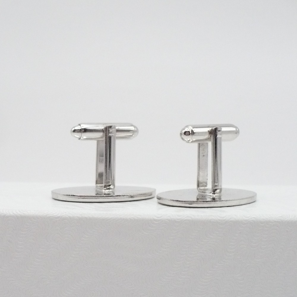 Mid-Century Cufflinks With Blank Cartouche For Engraving