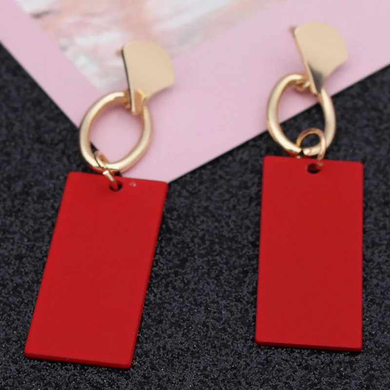 Red Hanging Earrings Simulated Pearl Heart Drop Elegant Jewelry 1 Pc