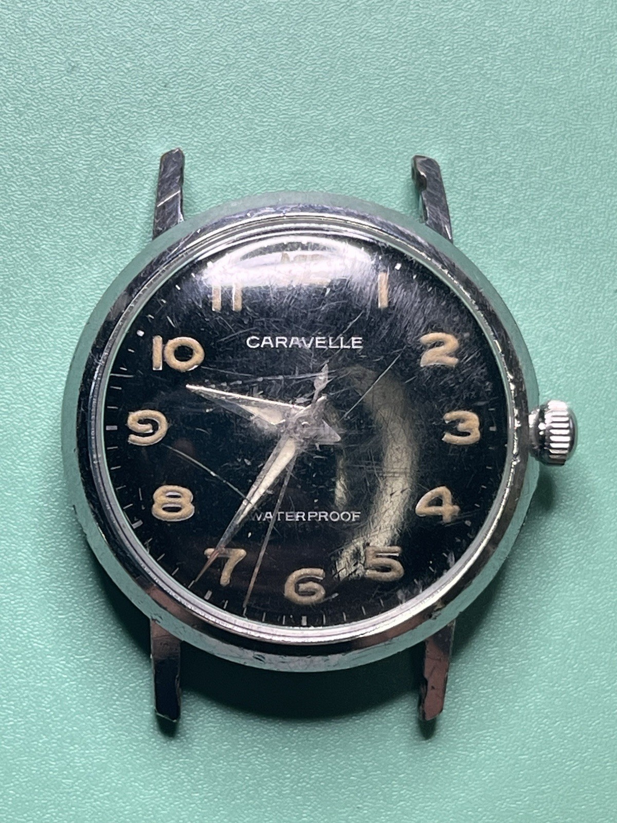 Caravelle 11DP Manual 17 Jewels Black Dial Stainless 31.5mm. Movement Serviced