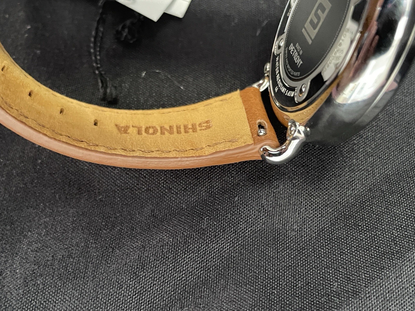 Men’s Shinola Runwell Argonite 1069 Cream Dial Brown Strap Quartz Watch 47mm NWT