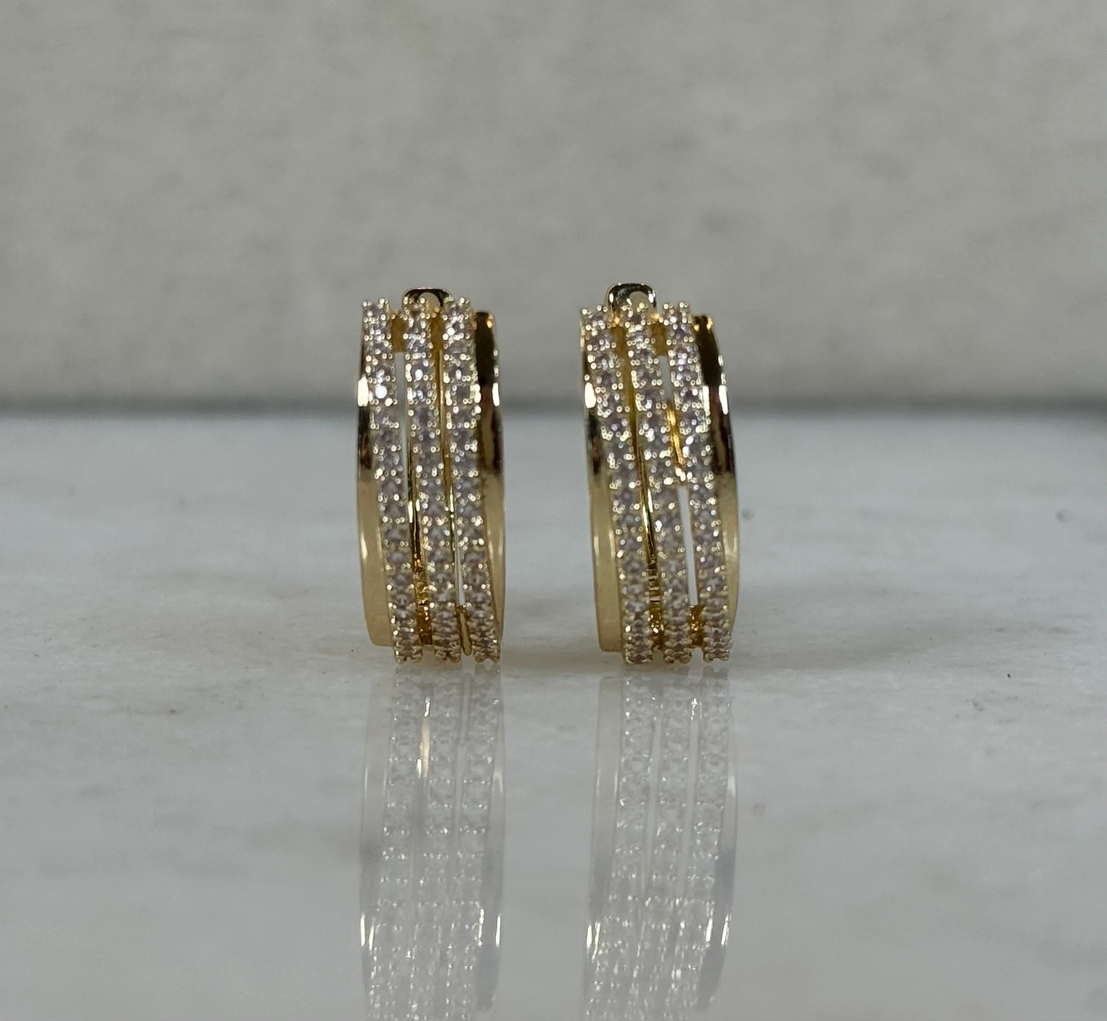 CZ Hoop Earrings Style 9