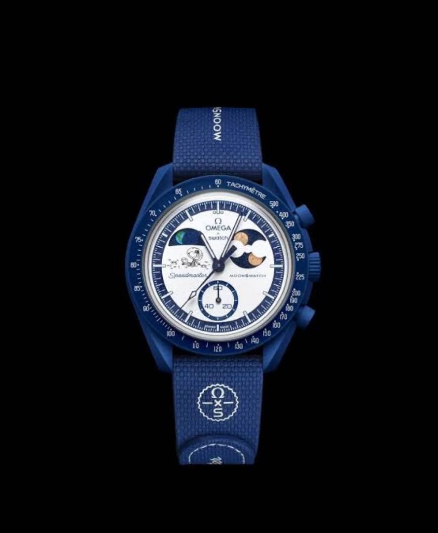 NEW omega x swatch MISSION TO EARTHPHASE MOONSHINE GOLD Snoopy SO33N701L