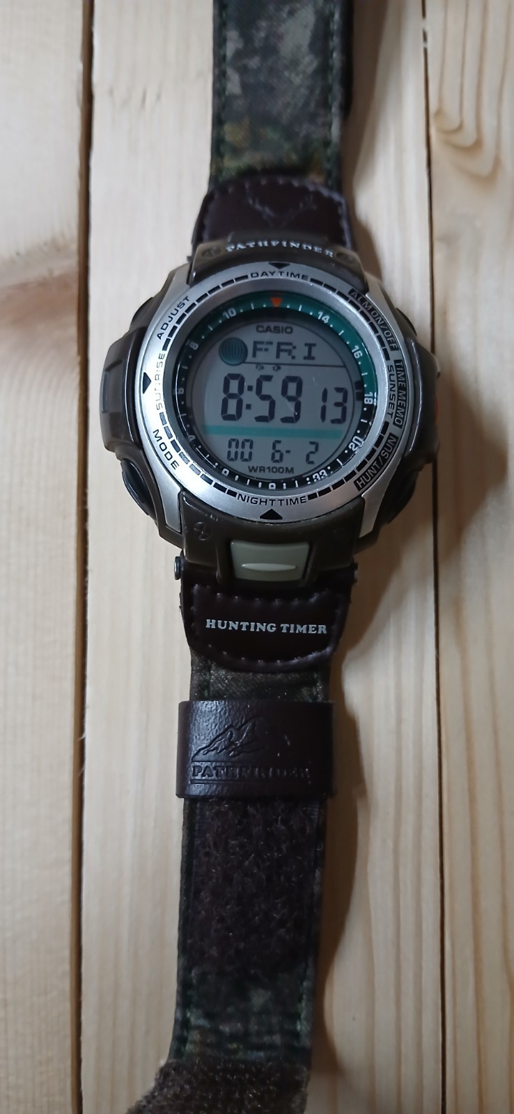 Vintage Casio Pathfinder 2805 PAS-410B Rare Original Camo Strap