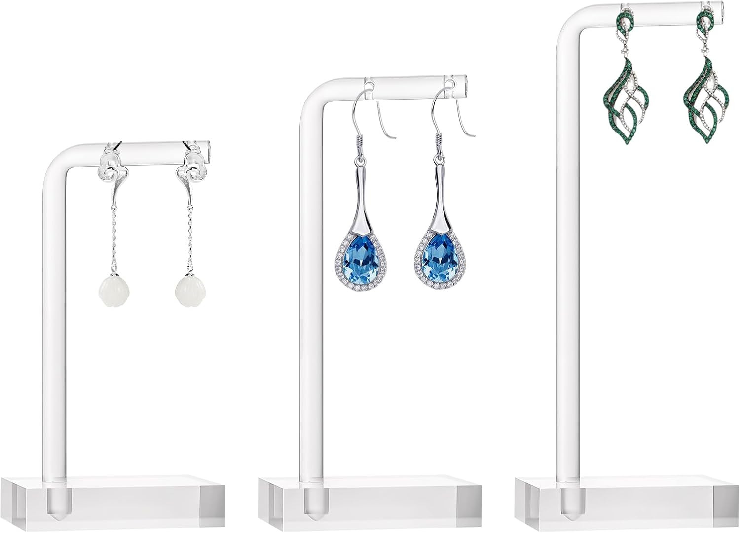 3Pcs Clear Acrylic Earring Display Stand Jewelry Holder Organizer for Earrings