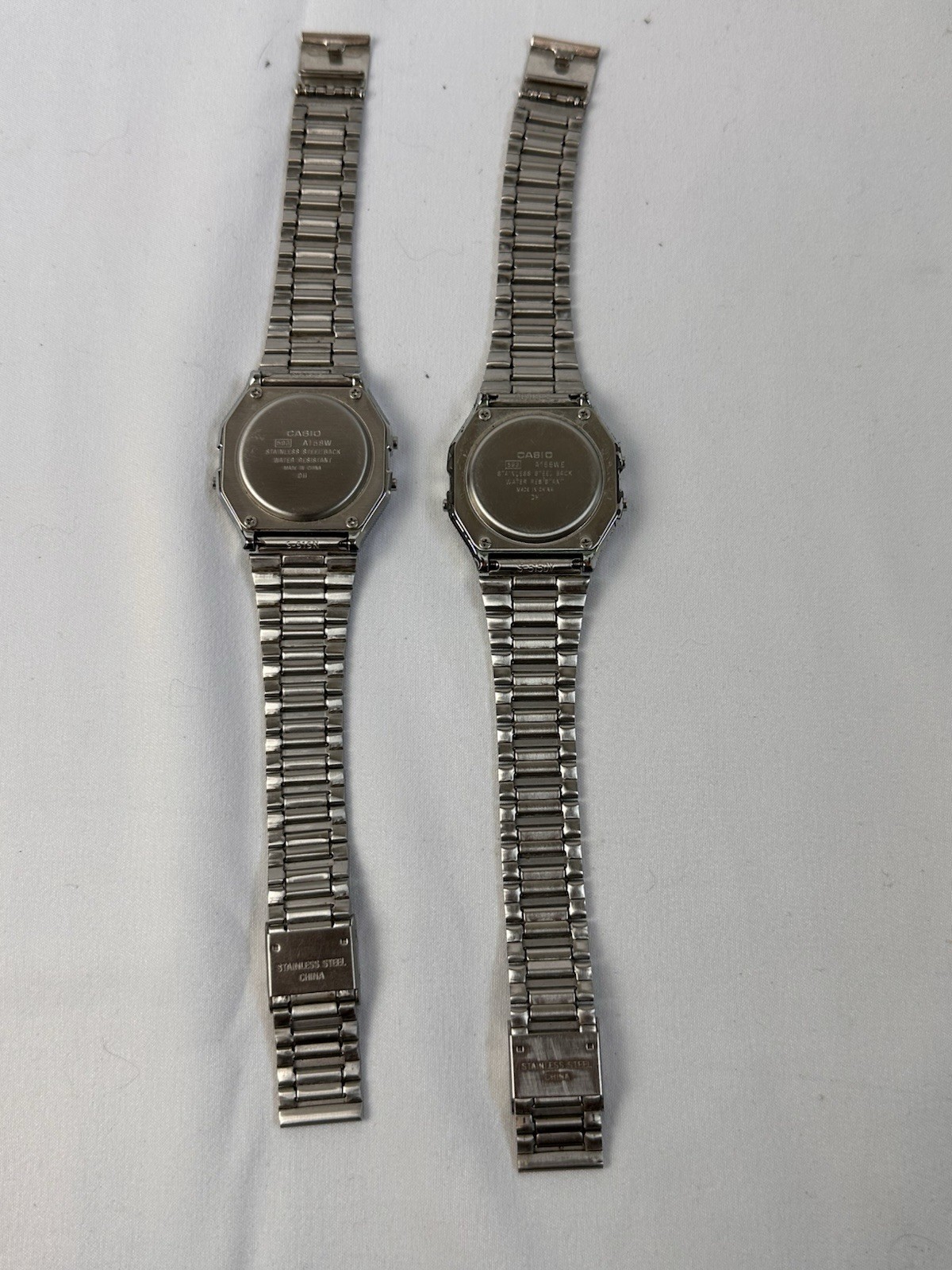 2 Casio Men’s Retro Digital Watch Water Resistant Alarm Chrono A158WE & A158W SS
