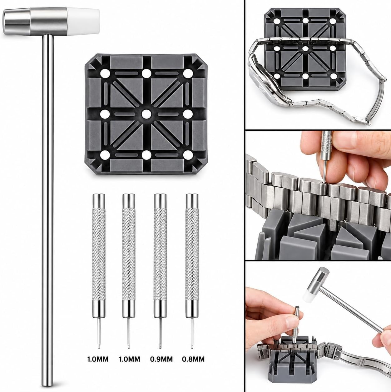Watch Link Removal Kit Watch Band Tool for Resizing Repair Replacement Set