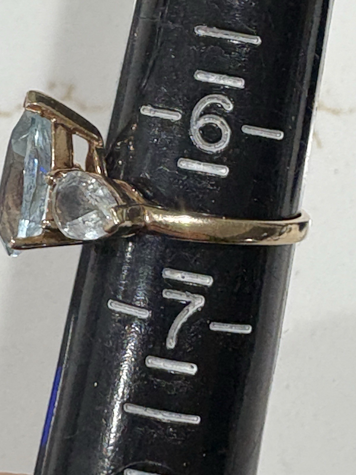 10KT Gold Ring Aquamarine Ladies Size 6.5 Vintage 3.2 Grams