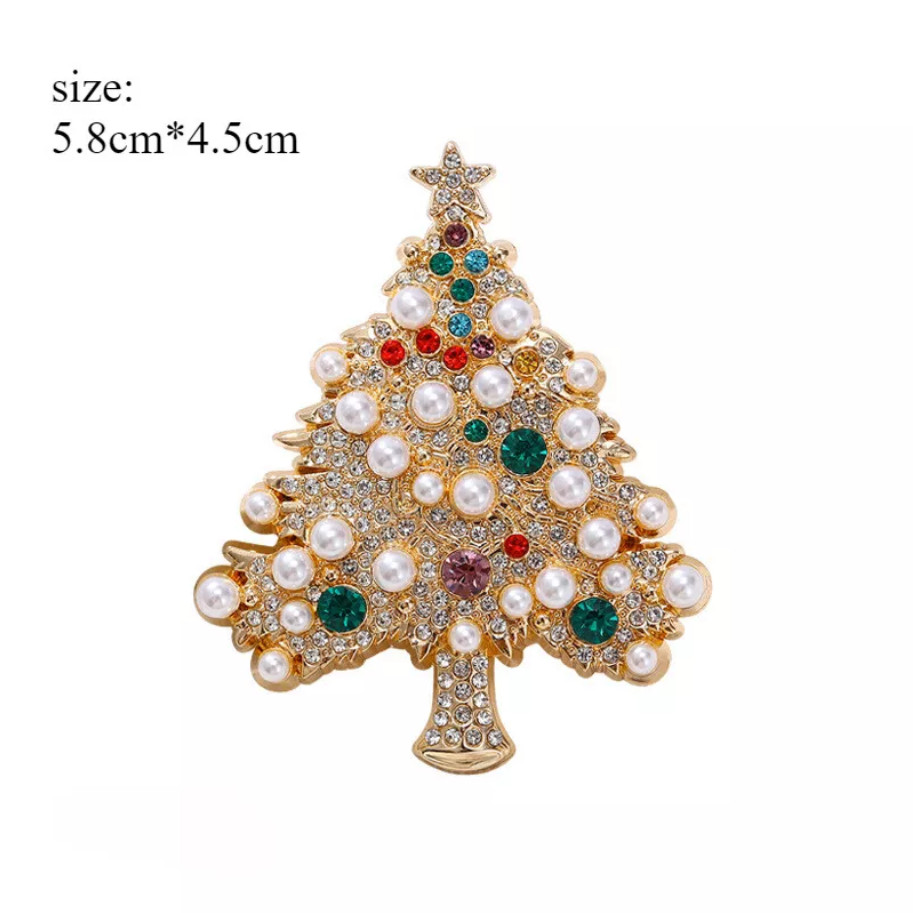 Vintage Crystal Baroque Christmas Tree Brooch Pin Jewelry Gift Accessories New