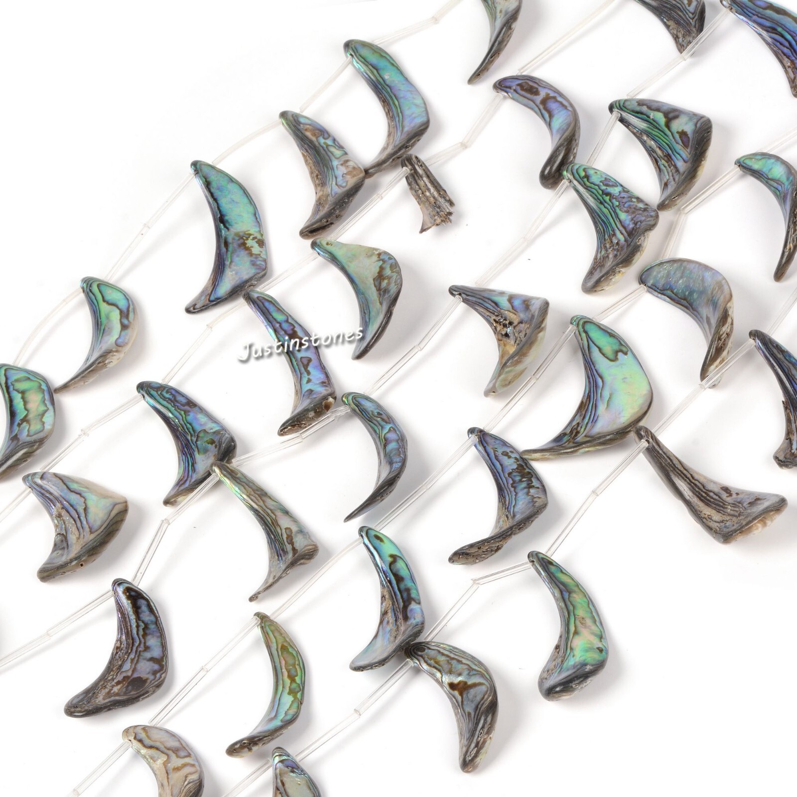 Natural Abalone Shell 30mm Twist Freeform Loose Beads DIY Jewelry Making