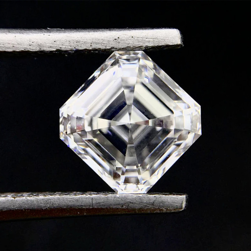 Loose CVD Lab Grown Diamond 7.00 MM Asscher D Color IF Clarity Certified Diamond