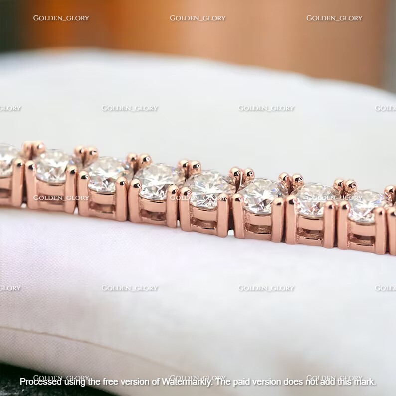 15Ct Round Cut 4MM Diamond 14k Rose Gold Finish Women’s Tennis Bracelet 7″ Inch