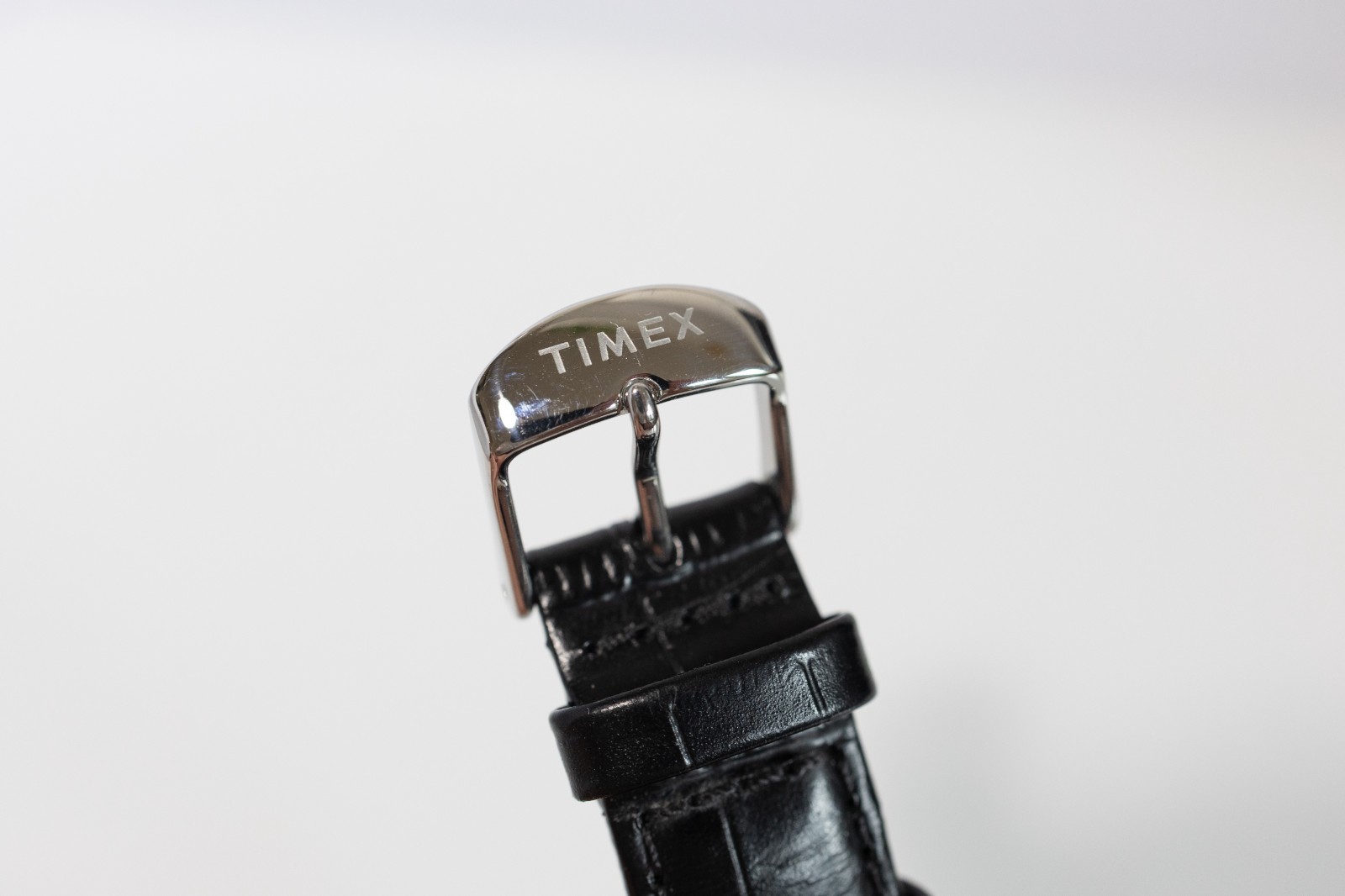 Timex Marlin Quartz 34mm Black Leather Strap Silver Dial Watch TW2Y37600VQ