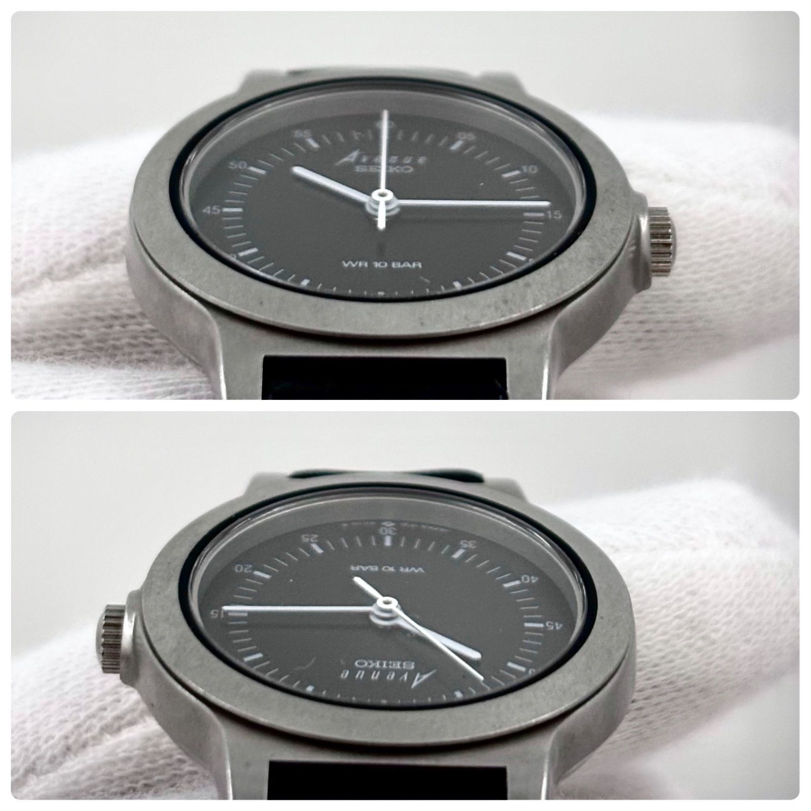 Operational Dead SEIKO Avenue Wristwatch Quartz Railway Minute Track Matte Finis