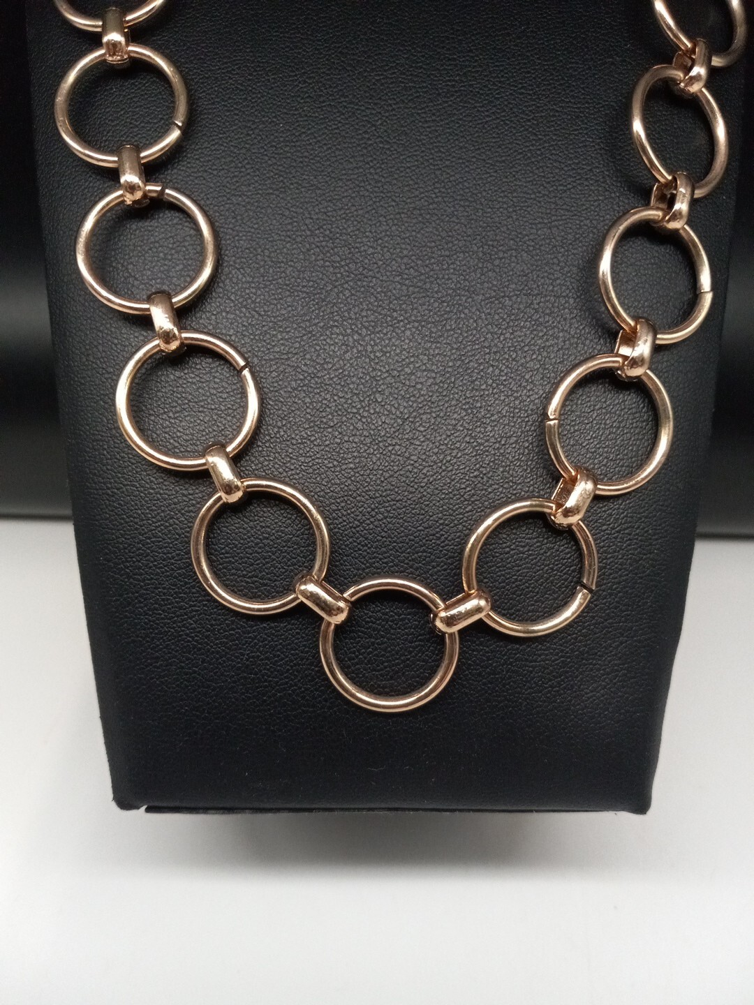Monet Modernist Gold Tone Open Circle Links 32-in Long Chain Necklace