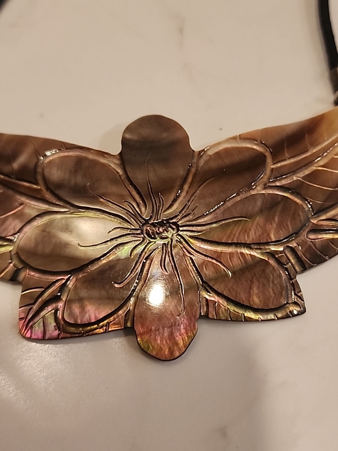 Handmade Natural Shell Floral Choker Necklace Adjustable Beach Statement