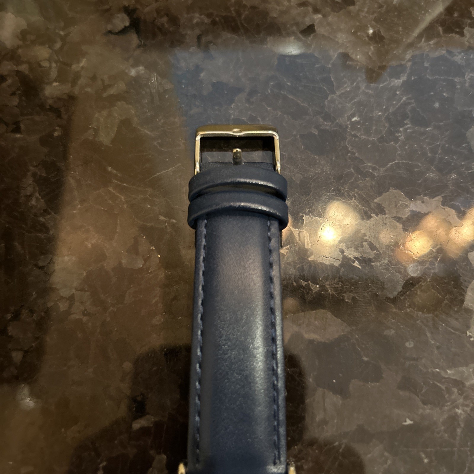 PX Mens Genuine Leather Strap Watch- Blue Band