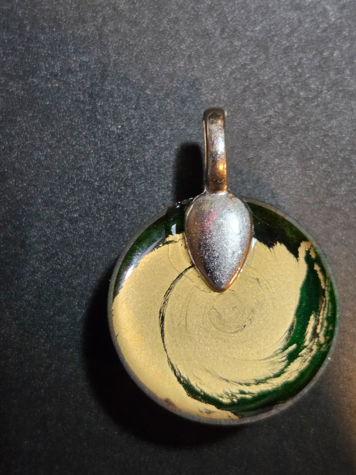 OOAK Nebula Alien Probe Resin Round Pendant BB Inclusions N103