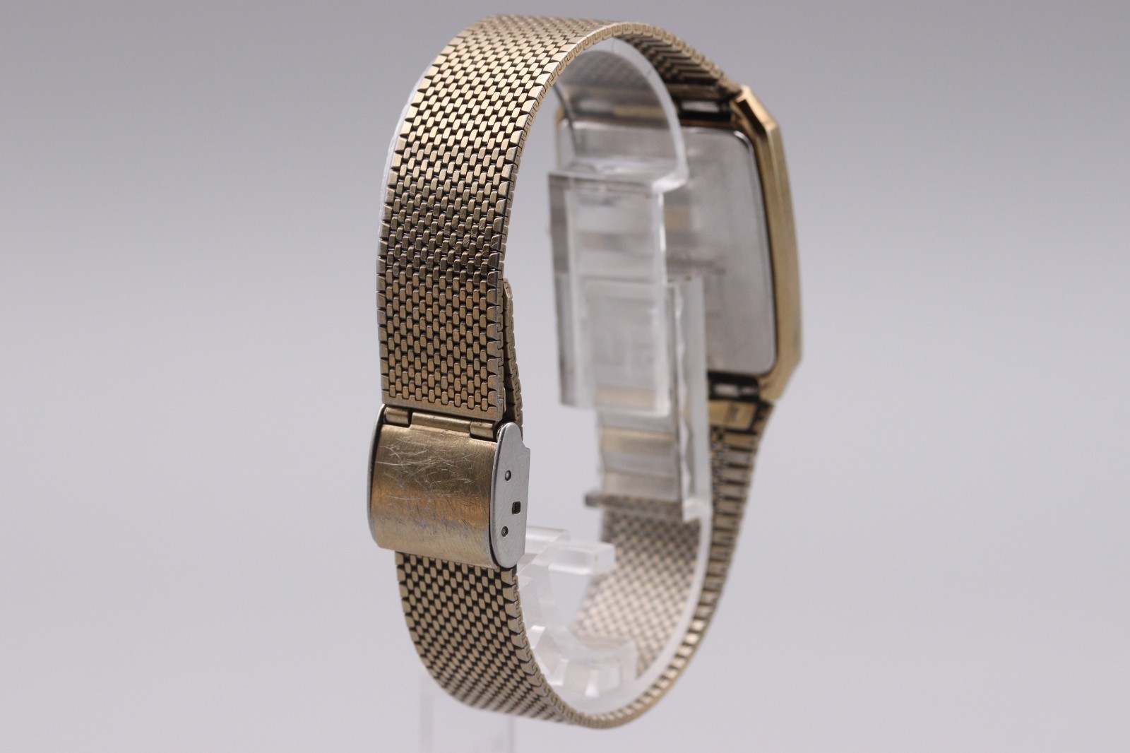 [Exc+5] Vintage Seiko Session 5E31-5A60 Gold Square Tank Mens Qz Watch JAPAN