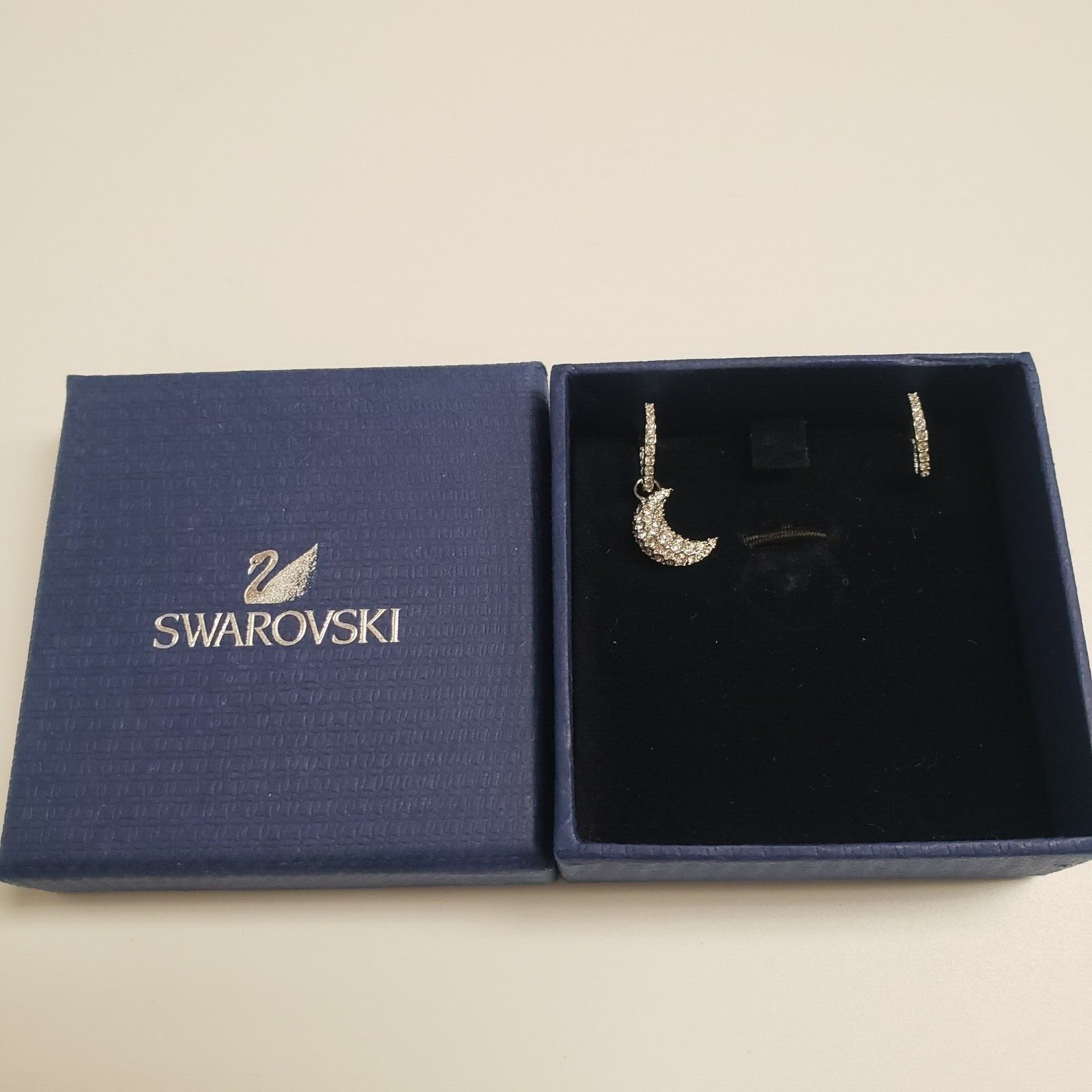 Swarovski Sublima drop earrings Moon, White, Rhodium plated- 5666157 Pre-owned