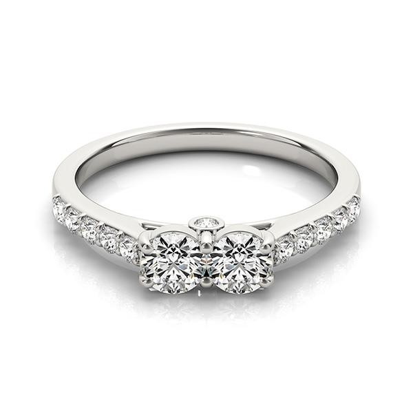 VS F 2.30 Carat Lab Grown Diamond Forever Us Two Stone Anniversary Ring 14K Gold