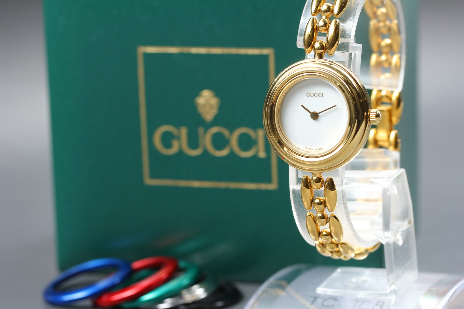 [Near MINT] Boxed GUCCI 11/12.2 Change Bezel 6 Colors Women’s Quartz Watch JAPAN