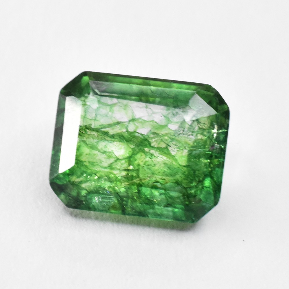 7.05 Ct Natural Colombian Green Emerald Certified Emerald Cut Loose Gemstone