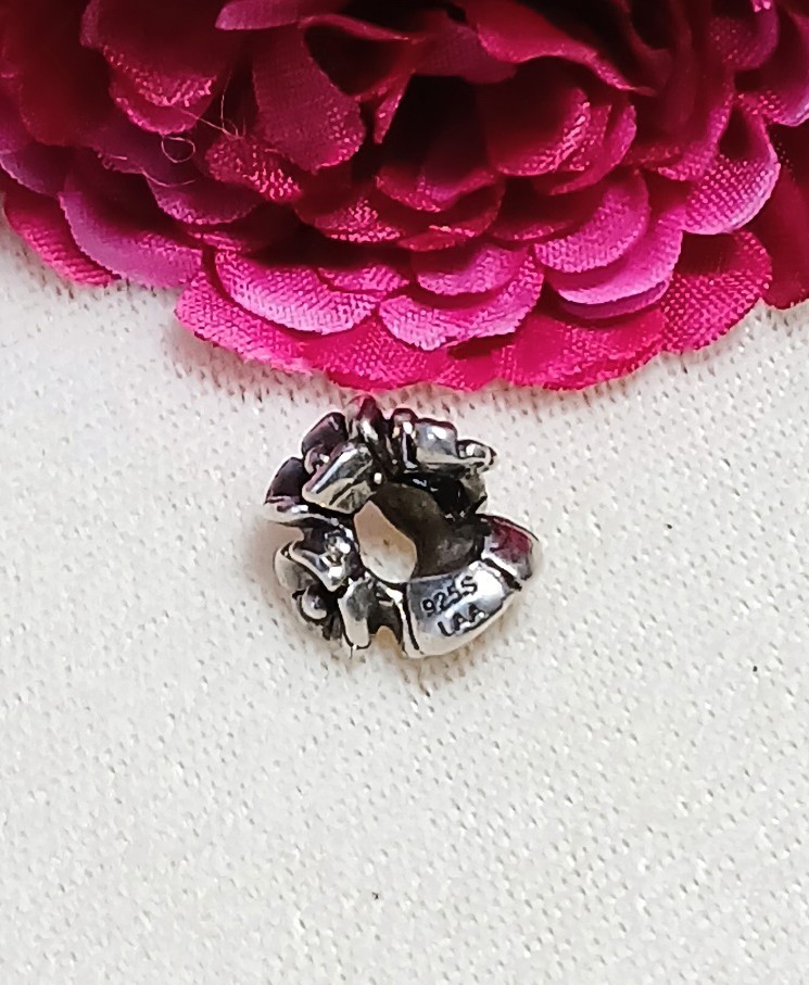 TROLLBEADS Denmark Lace Flower Sterling Silver Foxtail Bracelet~ 7-1/2″ Retired