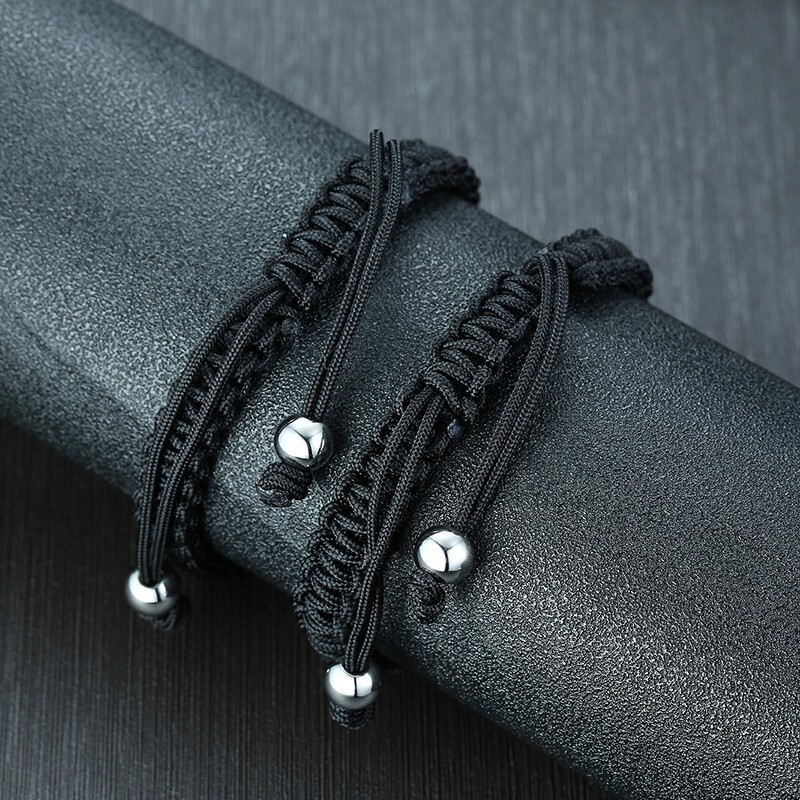 Braided Rope String Men Bracelet Wristband Free DIY Text ID Name Personalized