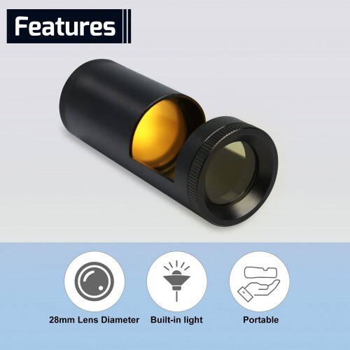 Handheld LED Polariscope 28mm Double Lens Loupe Magnifier for Jewelers & Gems