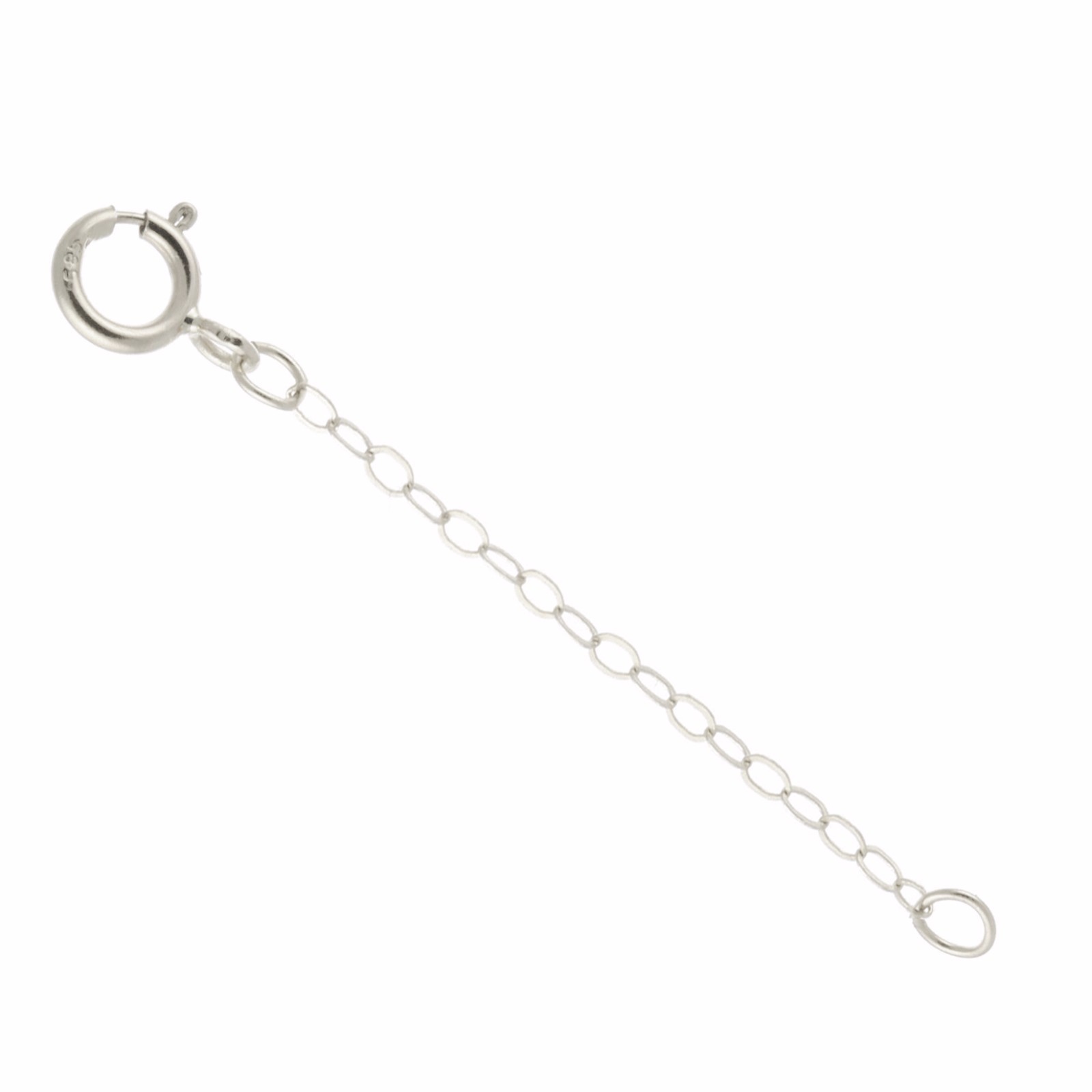 14k Solid White Gold 1.5mm Flat Cable Chain Extender Necklace 1″ to 10″