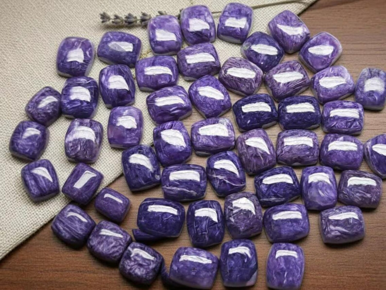 Natural Charoite Cushion Cabochon AAA Purple Siberian Gem 7x9mm-10x14mm