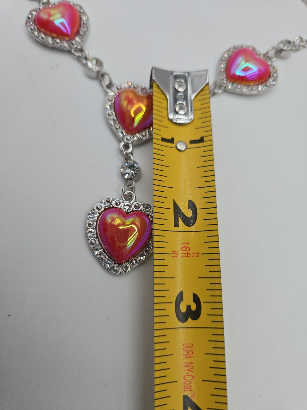 PAPARAZZI JEWELRY Heart Necklace & Earring Set NWT SilverTone “Stuck On You” Red