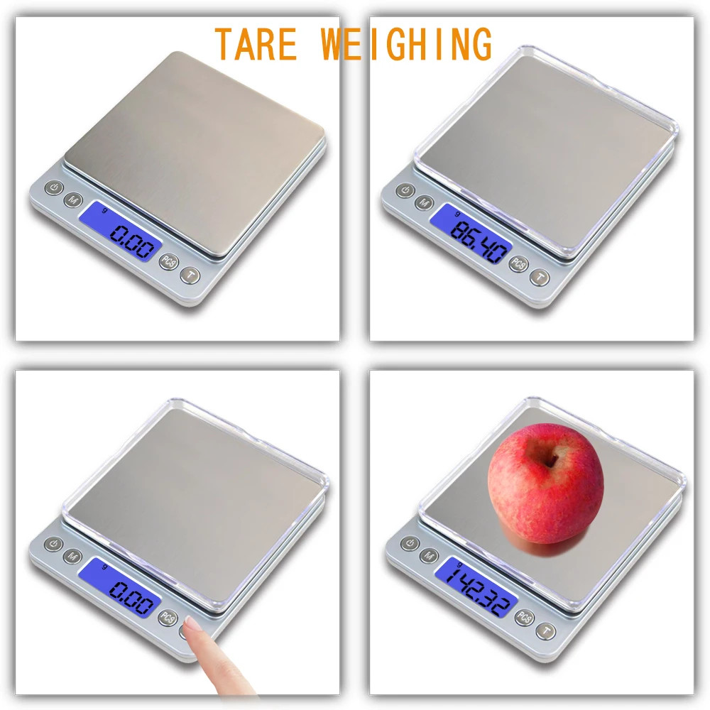 Digital Weight Scale Kitchen Jewelry Gold Grain Food MiniSize Gram 2000g/0.1g zz