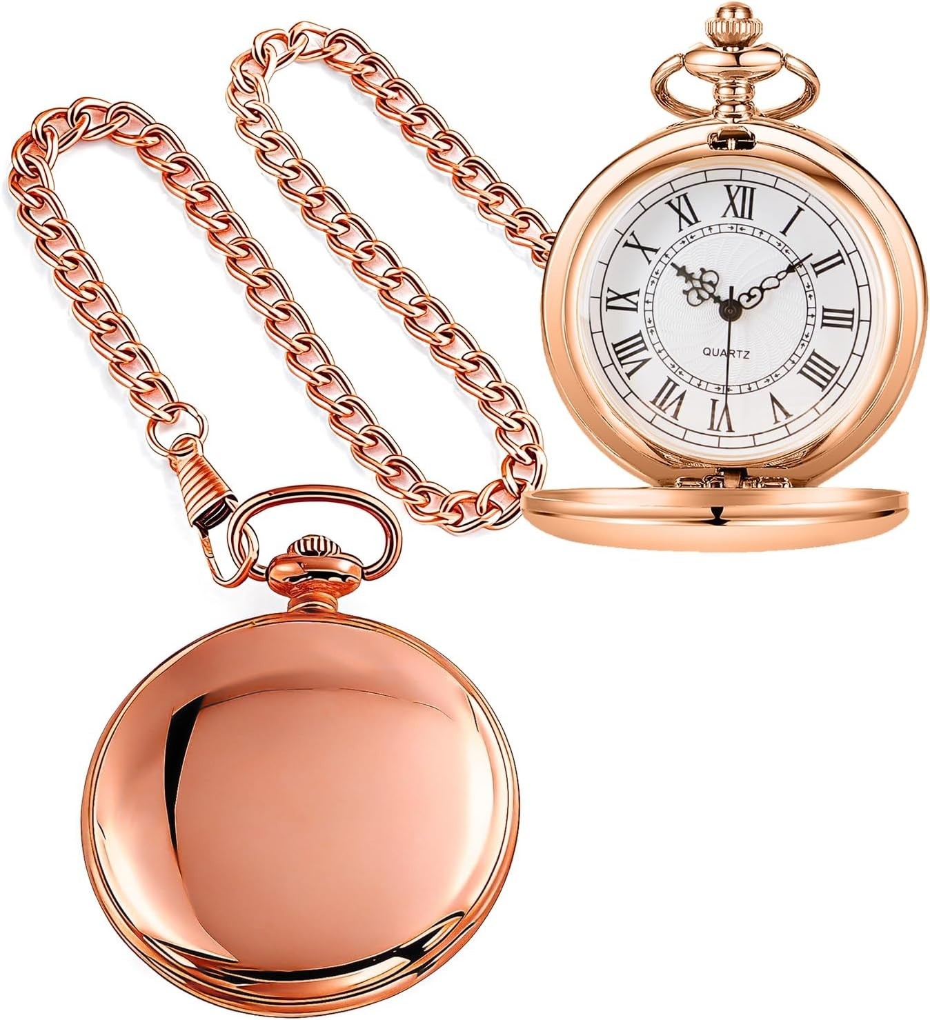 Vintage Style Pocket Watch with 37cm Chain – Ideal for Christmas & Fathers Day