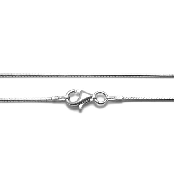925 Sterling Silver 1mm Rhodium Diamond Cut Snake Chain Necklace (025 Gauge)