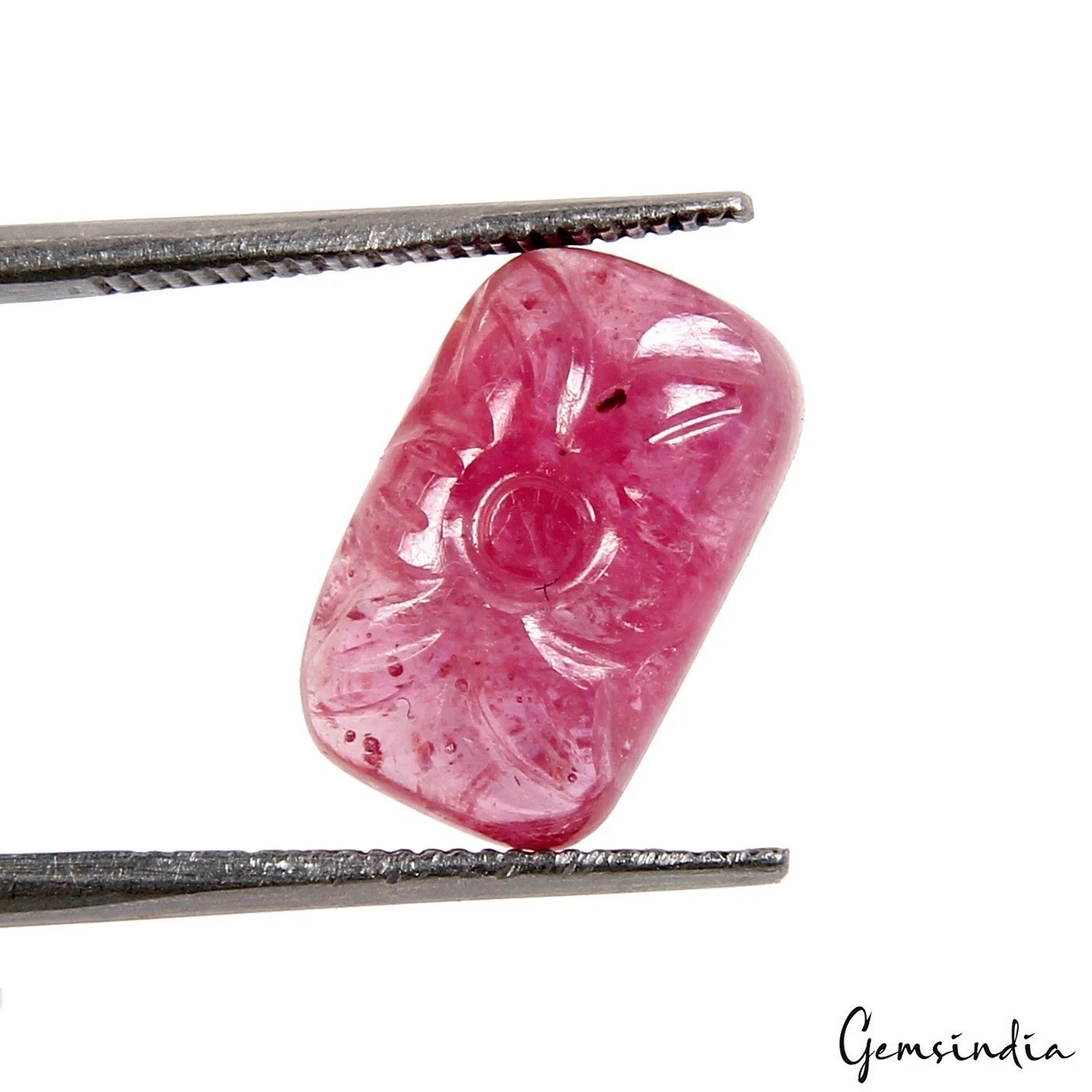 6.10 Ct Natural Rich Red Ruby 12x8x3mm Cushion Carved Untreated Loose Gemstone