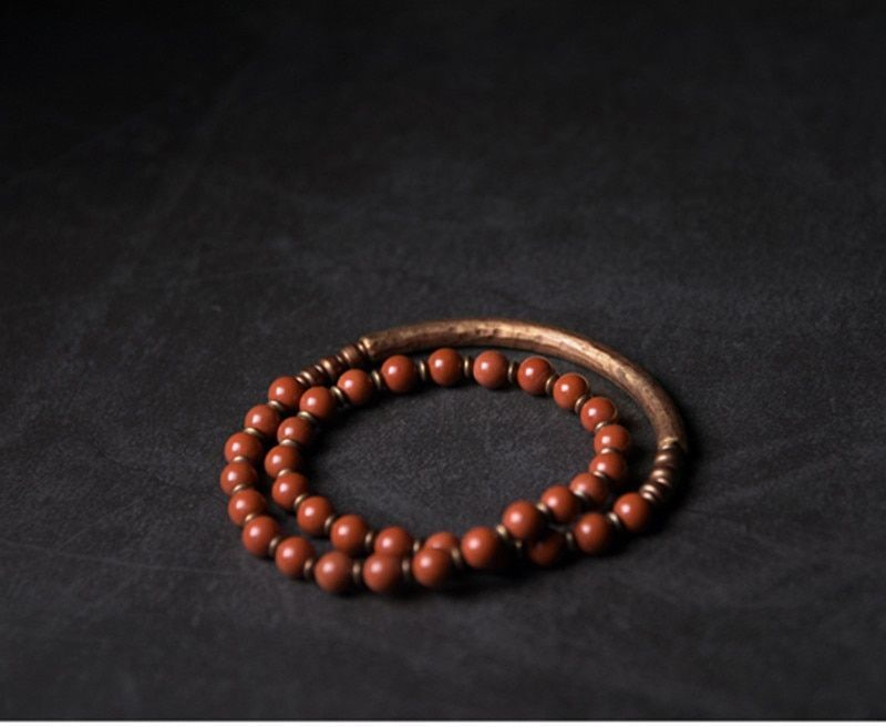 15-22cm Retro Red Stone Copper Handcraft Bracelet Fashion Jewelry NEW