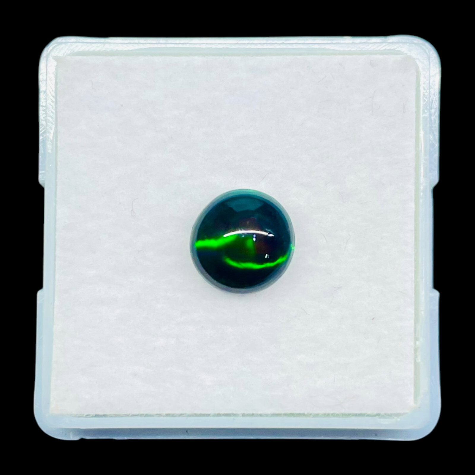 1.00 Ct Natural Ethiopian Black Opal 7.7 Round Flashy Loose Cabochon Gemstone