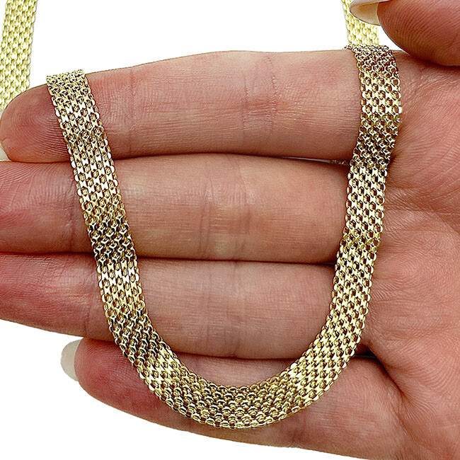 14K Real Gold 7mm Bismark Necklace 16″-20″