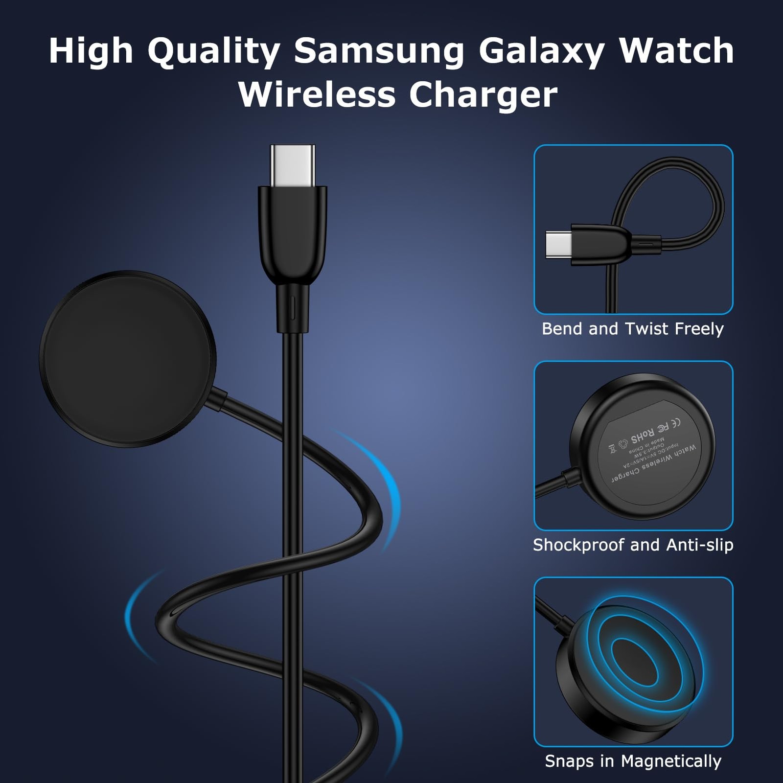 USB C Samsung Watch Charger Fast Charging for Samsung Galaxy Watch8 Classic