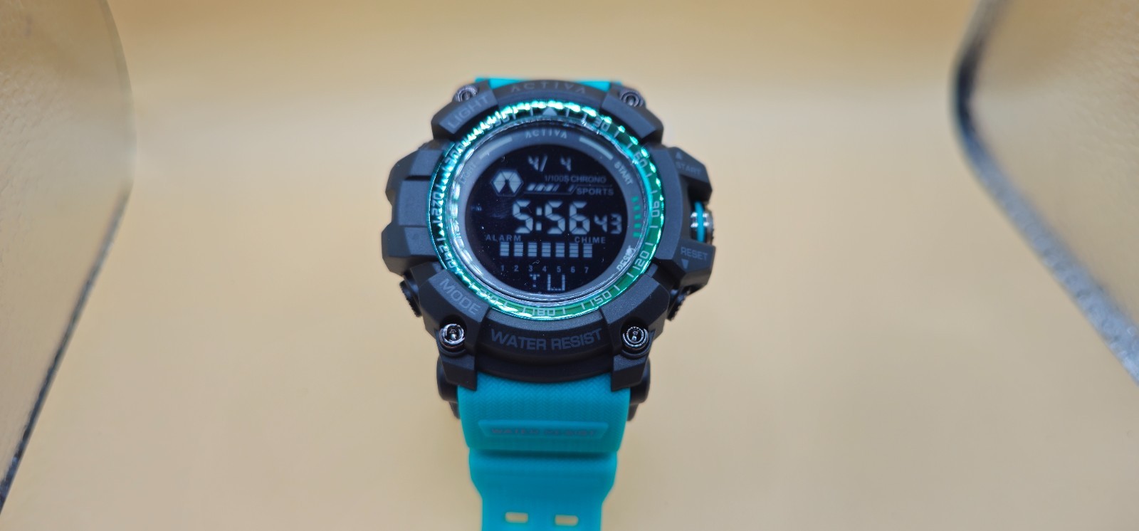 Activa From Invicta Men’s Digital Watch 49mm 495494 New In Box Aqua Silicone.