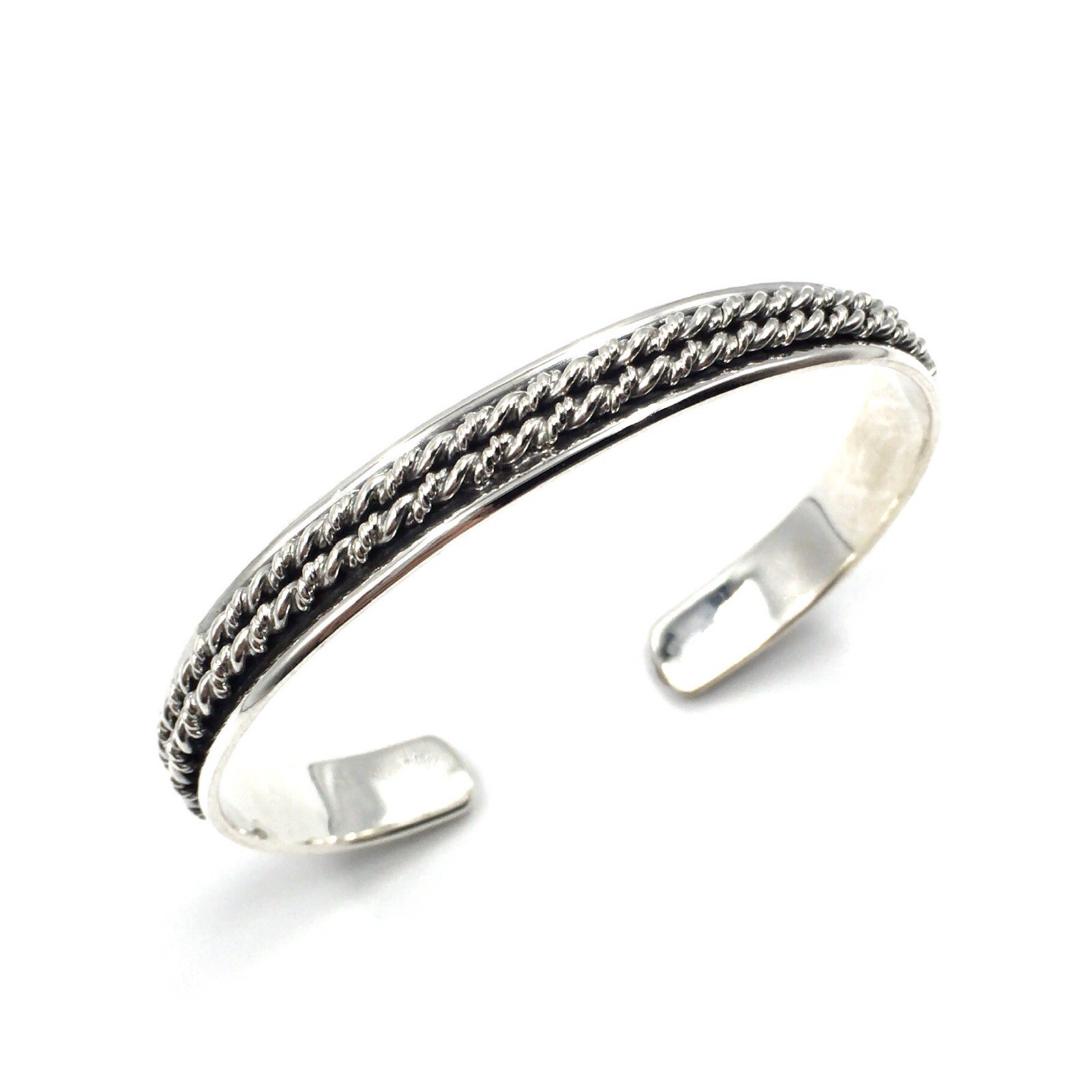 Modern Bangle Solid 925 Sterling Silver Bracelet Unisex Bangle 8mm Jewellery
