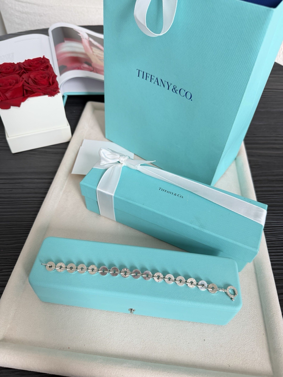 Tiffany & Co. 1837 Sterling Silver Circle Link Bracelet Medium 7.25”