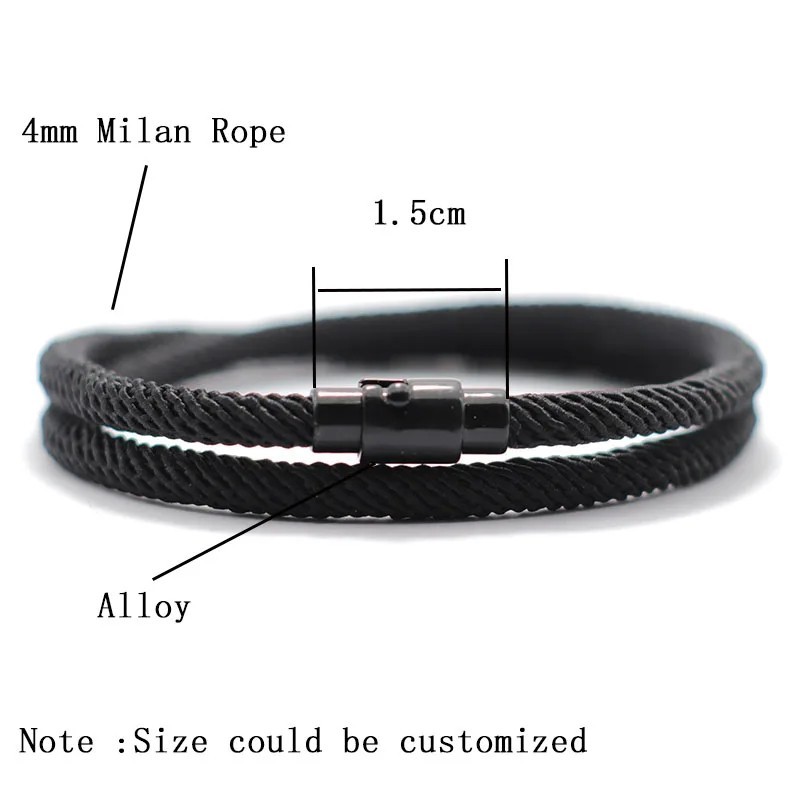Simple Style Men’s Rope Bracelet Double Layer Thread Fabric Casual Accessory
